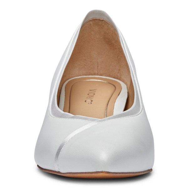 Vionic Heels Ireland - Sylvie Kitten Heel White - Womens Shoes Online | NRVKX-7892